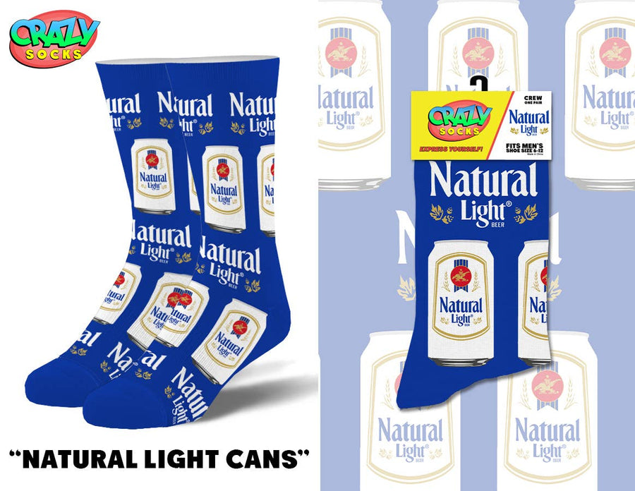 NATURAL LIGHT CANS CRAZY SOCKS - Premium Socks from Crazy Socks - Just $8! Shop now at Pat's Monograms