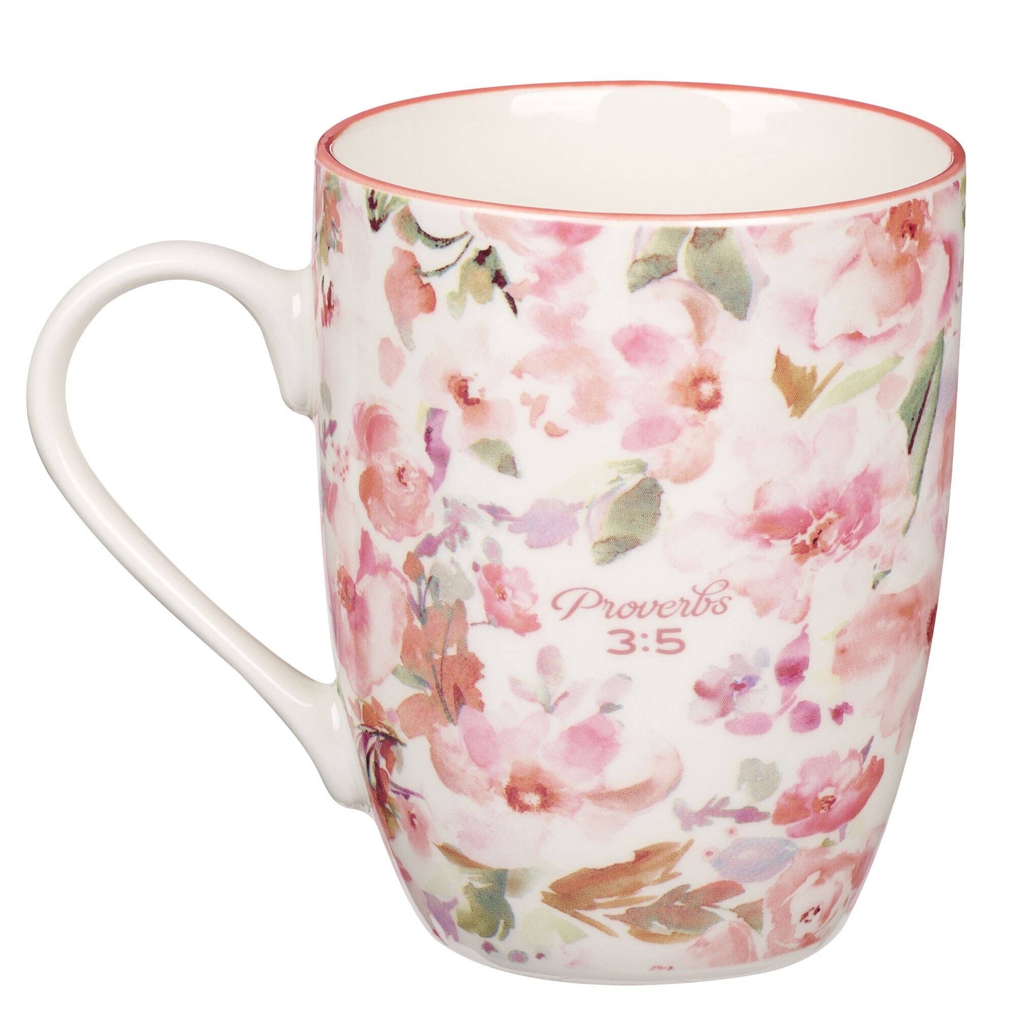 Mug Coral Floral Trust in the Lord Prov. 3:5-6 - Premium Christian Gift Items from Christian Art Gifts - Just $9.95! Shop now at Pat's Monograms