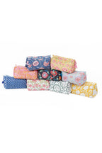 Light Blue w/  Floral print Quilted Cotton Toiletry Bag Set - Premium toiletry bags from LA Soul - Just $42.95! Shop now at Pat's Monograms