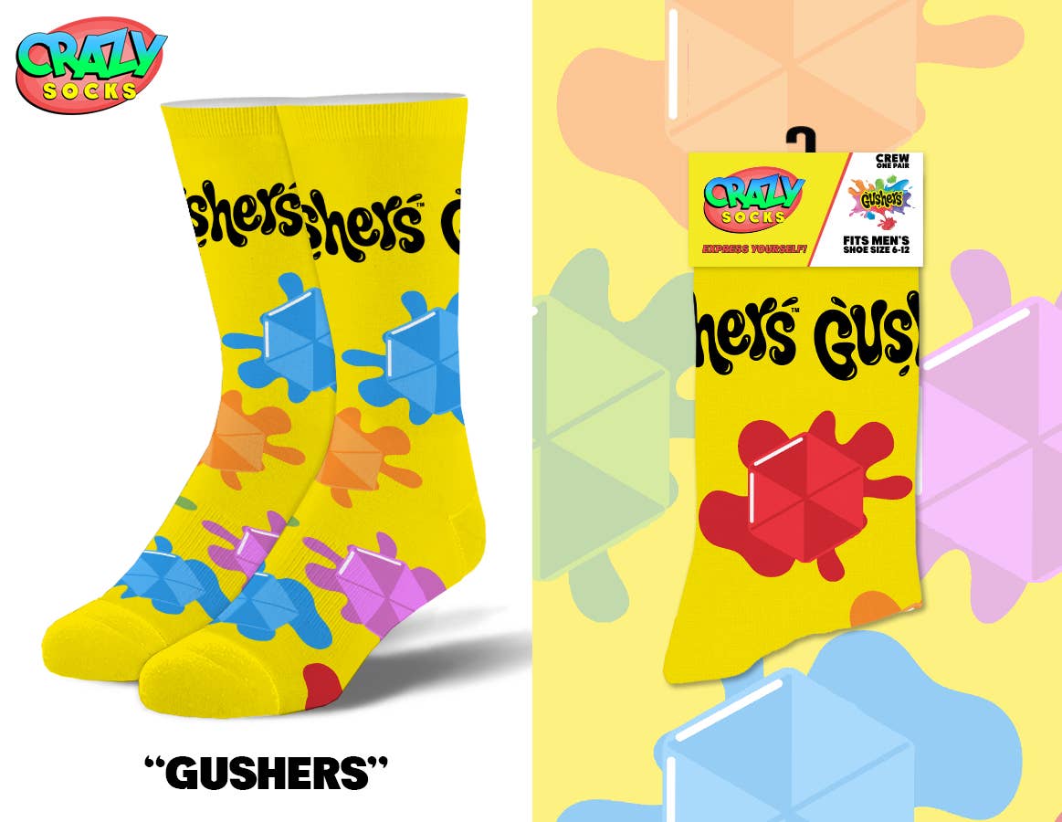 GUSHERS CRAZY SOCKS - Premium Socks from Crazy Socks - Just $8! Shop now at Pat's Monograms