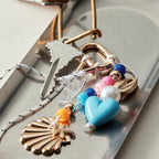 Nautical Beaded Bag Charm | Shell and Heart Accent Detail — Frem