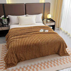 Stripe Fleece Throw – Ultra Plush Ribbed Blanket with 1.6" Wide Channel Texture - Premium blankets from FLUFFERY - Just $37.50! Shop now at Pat's Monograms