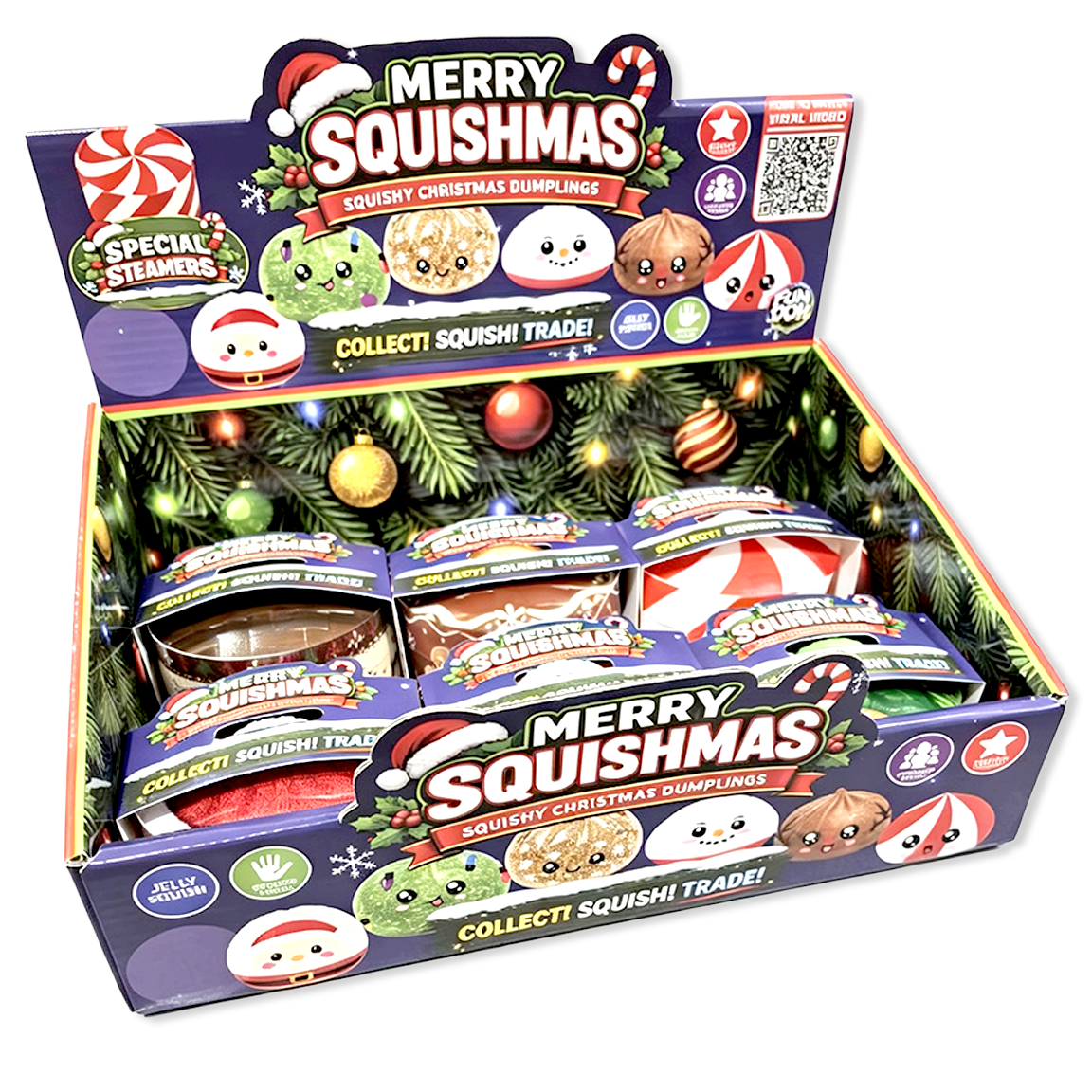 Fun Doh Christmas Dumpling Squishy Toy 12pc Holiday Display — Novelty Brands