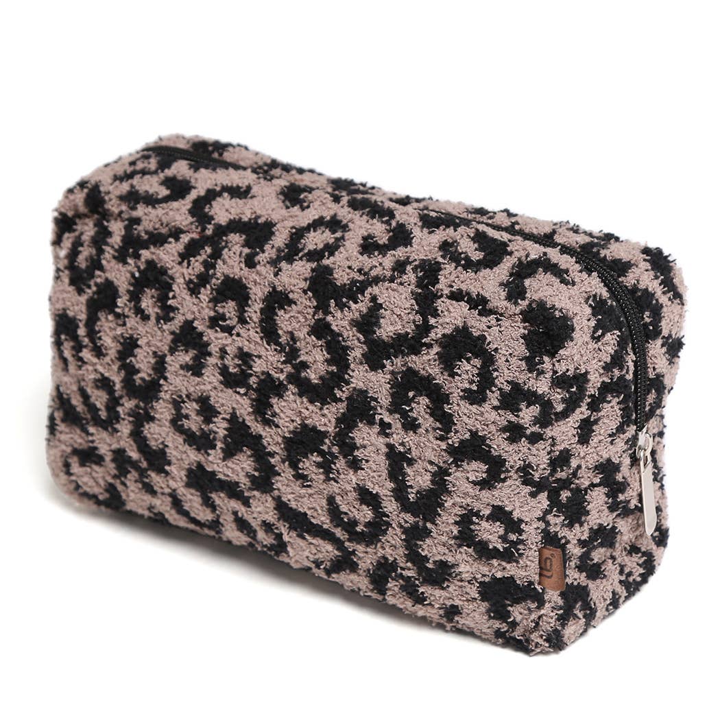 Large Leopard Print Luxury Soft Travel Pouch - Premium Cosmetic Bag from Fashion City - Just $19.95! Shop now at Pat's Monograms