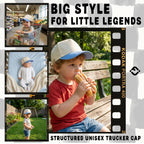Kids Two Tone Vintage Cap - Light Blue/Beige - Premium Trucker Cap from Funky Junque - Just $15.95! Shop now at Pat's Monograms