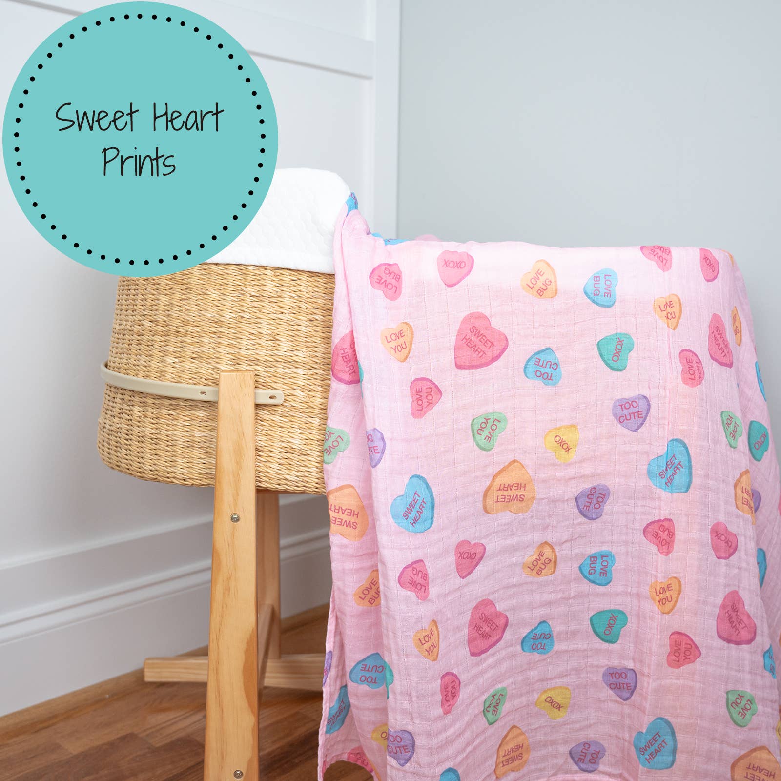 Love Notes Valentine Holiday Theme Baby Swaddle Blanket - Premium Swaddle from LollyBanks - Just $19.95! Shop now at Pat's Monograms