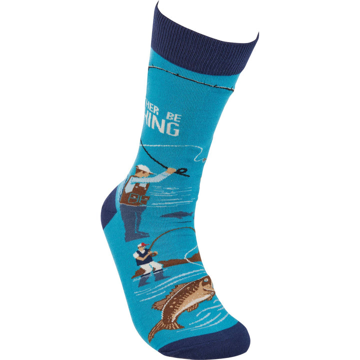 I'd Rather Be Fishing Socks - Premium socks from Primitives by Kathy - Just $10.95! Shop now at Pat's Monograms