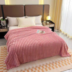 Stripe Fleece Throw – Ultra Plush Ribbed Blanket with 1.6" Wide Channel Texture - Premium blankets from FLUFFERY - Just $37.50! Shop now at Pat's Monograms