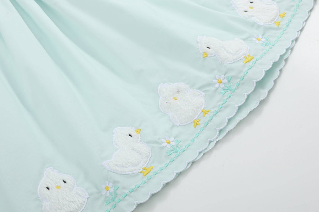 Misty Blue Fuzzy Chickies Dress - Premium Baby & Toddler Dresses from Lil Cactus - Just $39.95! Shop now at Pat's Monograms