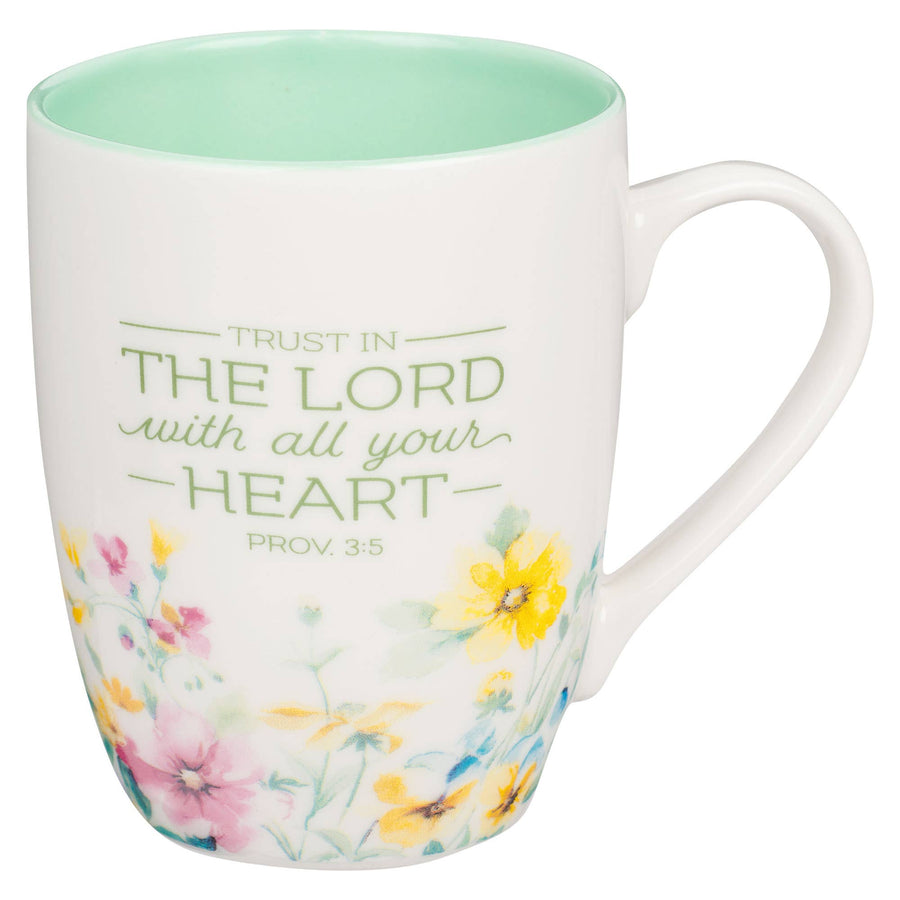 Mug Multi-Floral Trust in the Lord Prov. 3:5-6 - Premium Christian Gift Items from Christian Art Gifts - Just $9.95! Shop now at Pat's Monograms