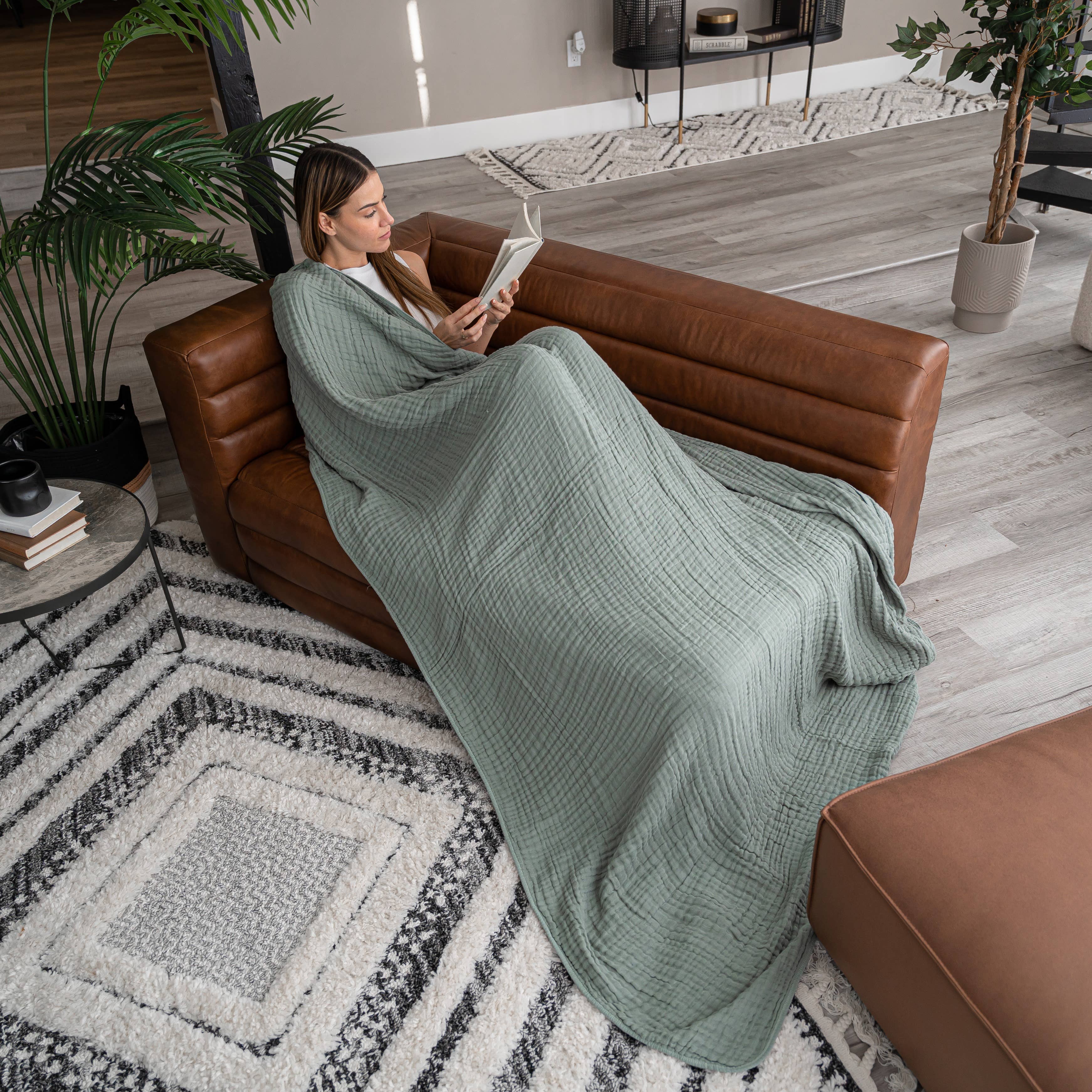 Adult Muslin Cotton Throw - Fern - Premium blankets from Comfy Cubs - Just $34.95! Shop now at Pat's Monograms