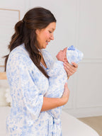 SoftSnooze™ Baby Girls Bamboo Viscose Periwinkle Butterfly Garden Ruffle Knotted Sleep Gown & Bow Hat Set - Premium Baby Sleepwear from RuffleButts + RuggedButts - Just $42.95! Shop now at Pat's Monograms