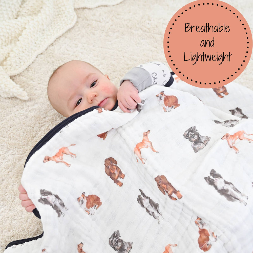 Adorable Dog Baby Toddler Muslin Blanket - Premium Baby Blanket from LollyBanks - Just $29.95! Shop now at Pat's Monograms