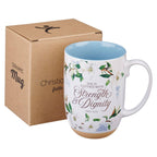 Mug Blue Floral Strength & Dignity Prov. 31:25 - Premium Christian Gift Items from Christian Art Gifts - Just $14.95! Shop now at Pat's Monograms