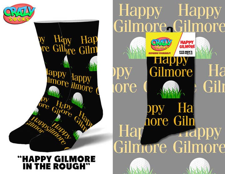 Happy Gilmore In The Rough - Mens Crew Folded - Premium Socks from Crazy Socks - Just $8! Shop now at Pat's Monograms