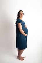 Navy Blue Maternity Mommy Labor and Delivery/ Nursing Gown - Premium nursing & Feeding from Three Little Tots - Just $36.95! Shop now at Pat's Monograms