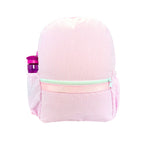Pink Seersucker Medium Backpack w/ Pocket - Premium Backpack from Mint - Just $34.95! Shop now at Pat's Monograms