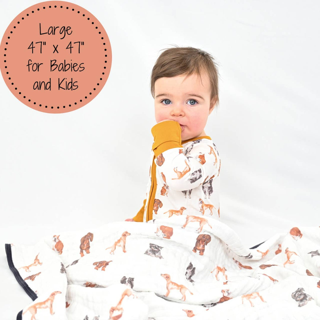 Adorable Dog Baby Toddler Muslin Blanket - Premium Baby Blanket from LollyBanks - Just $29.95! Shop now at Pat's Monograms