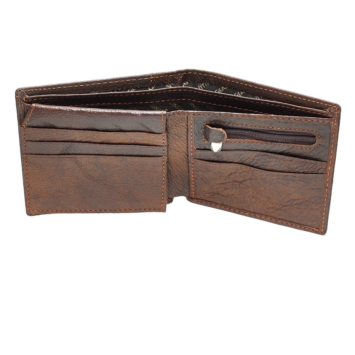 Wallet Leather Brown Be Strong & Courageous Badge - Premium Accessories from Christian Art Gifts - Just $35.95! Shop now at Pat's Monograms