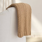 Luna Cable Knit Cotton Throw: Beige - Premium blankets from Tajik Home LLC - Just $54.95! Shop now at Pat's Monograms