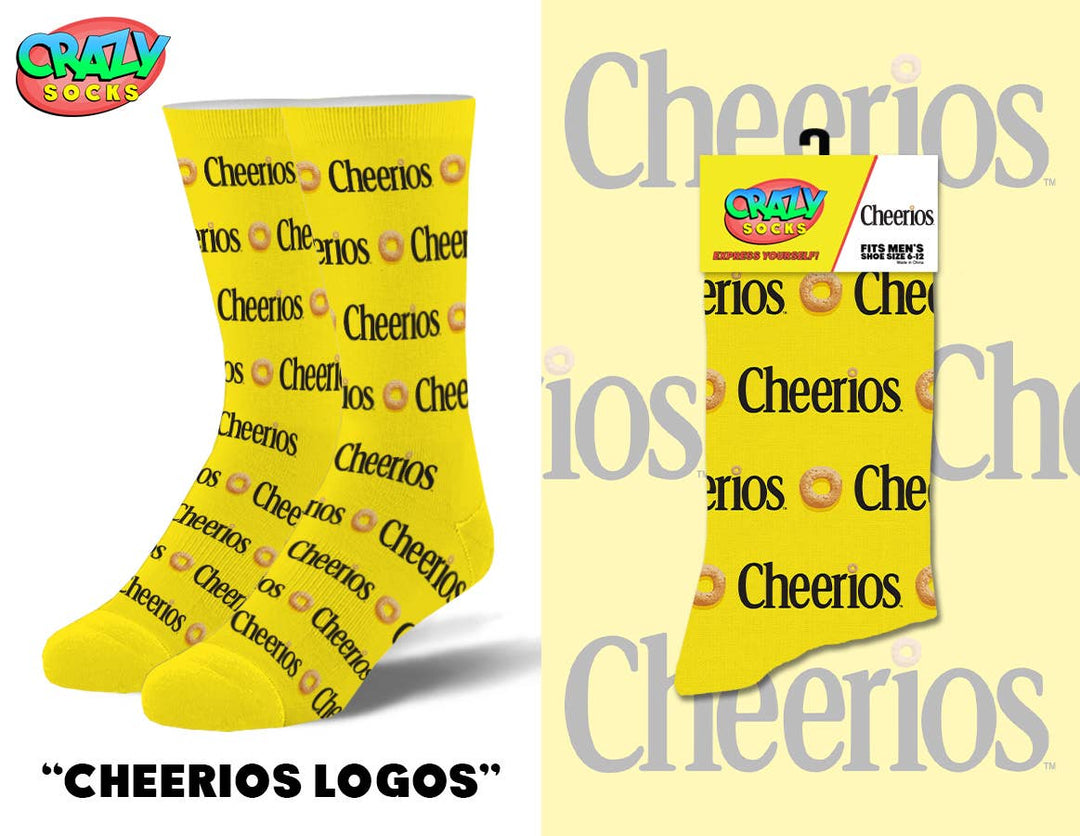 CHEERIOS LOGOS CRAZY SOCKS - Premium Socks from Crazy Socks - Just $8! Shop now at Pat's Monograms
