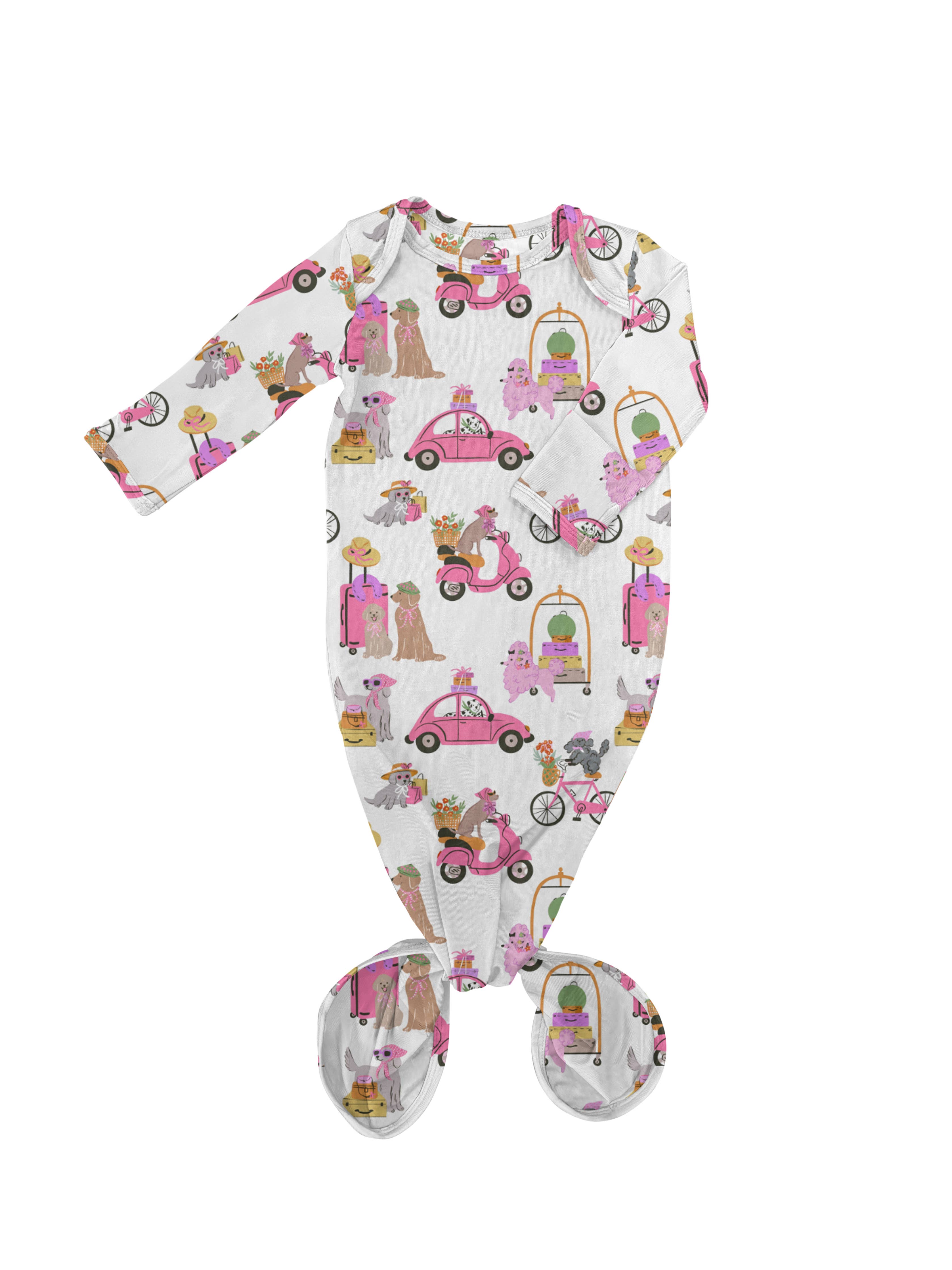Puppy Chic Knotted Infant Gown - Premium Baby Sleepwear from Goosies - Just $29.95! Shop now at Pat's Monograms