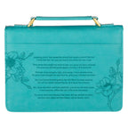 Amazing Grace Floral Teal Faux Leather Bible Cover - Premium Books and Devotionals from Christian Art Gifts - Just $29.99! Shop now at Pat's Monograms