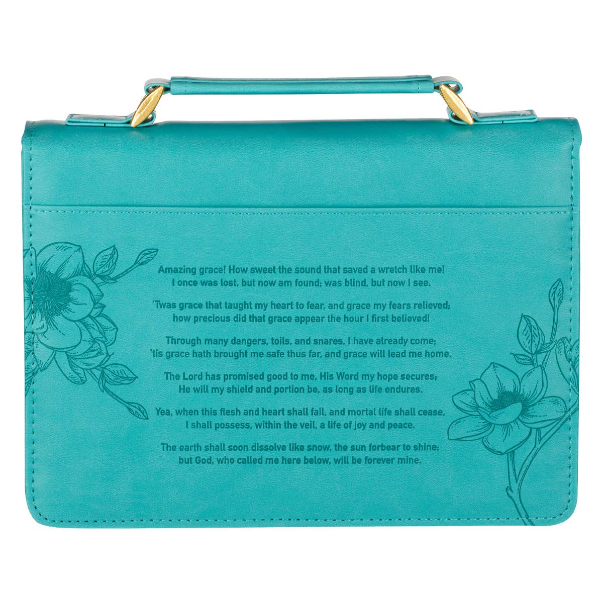 Amazing Grace Floral Teal Faux Leather Bible Cover - Premium Books and Devotionals from Christian Art Gifts - Just $29.99! Shop now at Pat's Monograms
