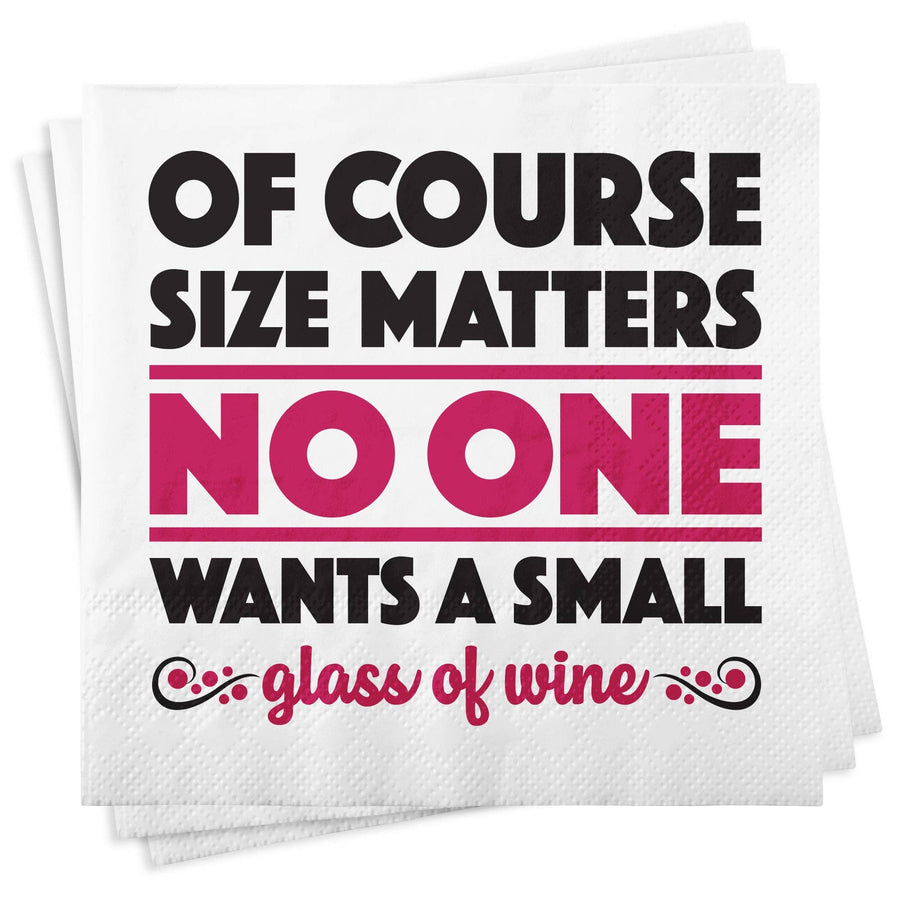 Size Matters Napkins - Premium party supplies from Chris’s Stuff Inc. - Just $4.25! Shop now at Pat's Monograms