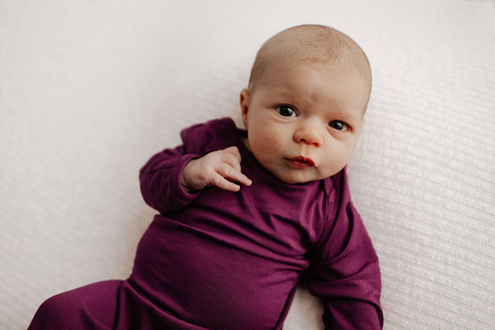 Knotted Newborn Baby Gown Plum Purple - Premium baby and Toddler Outfits from Three Little Tots - Just $26.95! Shop now at Pat's Monograms