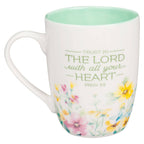 Mug Multi-Floral Trust in the Lord Prov. 3:5-6 - Premium Christian Gift Items from Christian Art Gifts - Just $9.95! Shop now at Pat's Monograms