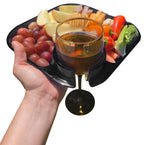 Reusable Party Plates w/ Cup Holder - Set of 4 - Charcoal - Premium Kitchen Accessories from Fancy Panz - Just $19.95! Shop now at Pat's Monograms