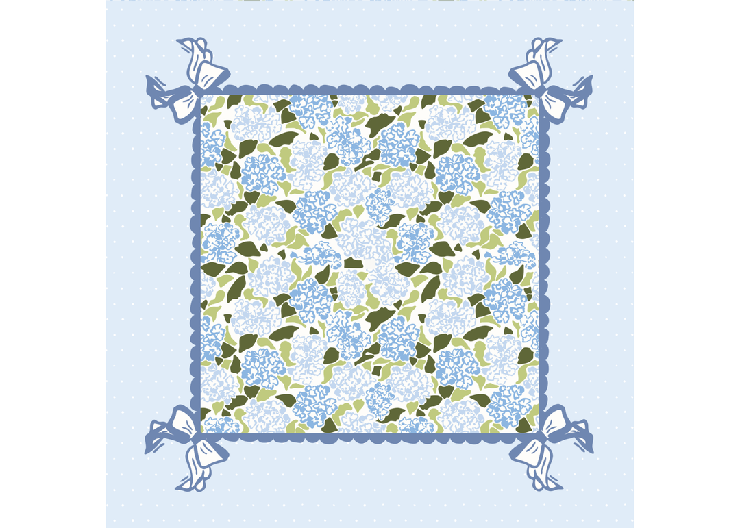 Hydrangea Mahjong Playing Mat - Premium mahjong from Miss Mahjong - Just $70! Shop now at Pat's Monograms