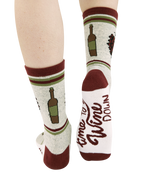 Wine Down Crew Sock One Size - Premium Socks from Lazy One - Just $9.95! Shop now at Pat's Monograms