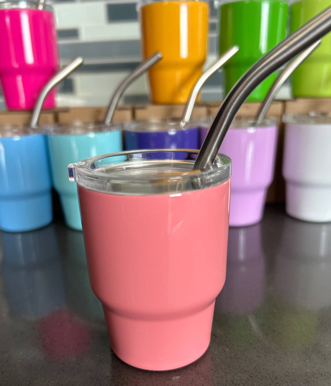 Tumbler Shot Glass with Metal Straw and Lid - Premium  from JILLIAN INK LLC - Just $8! Shop now at Pat's Monograms