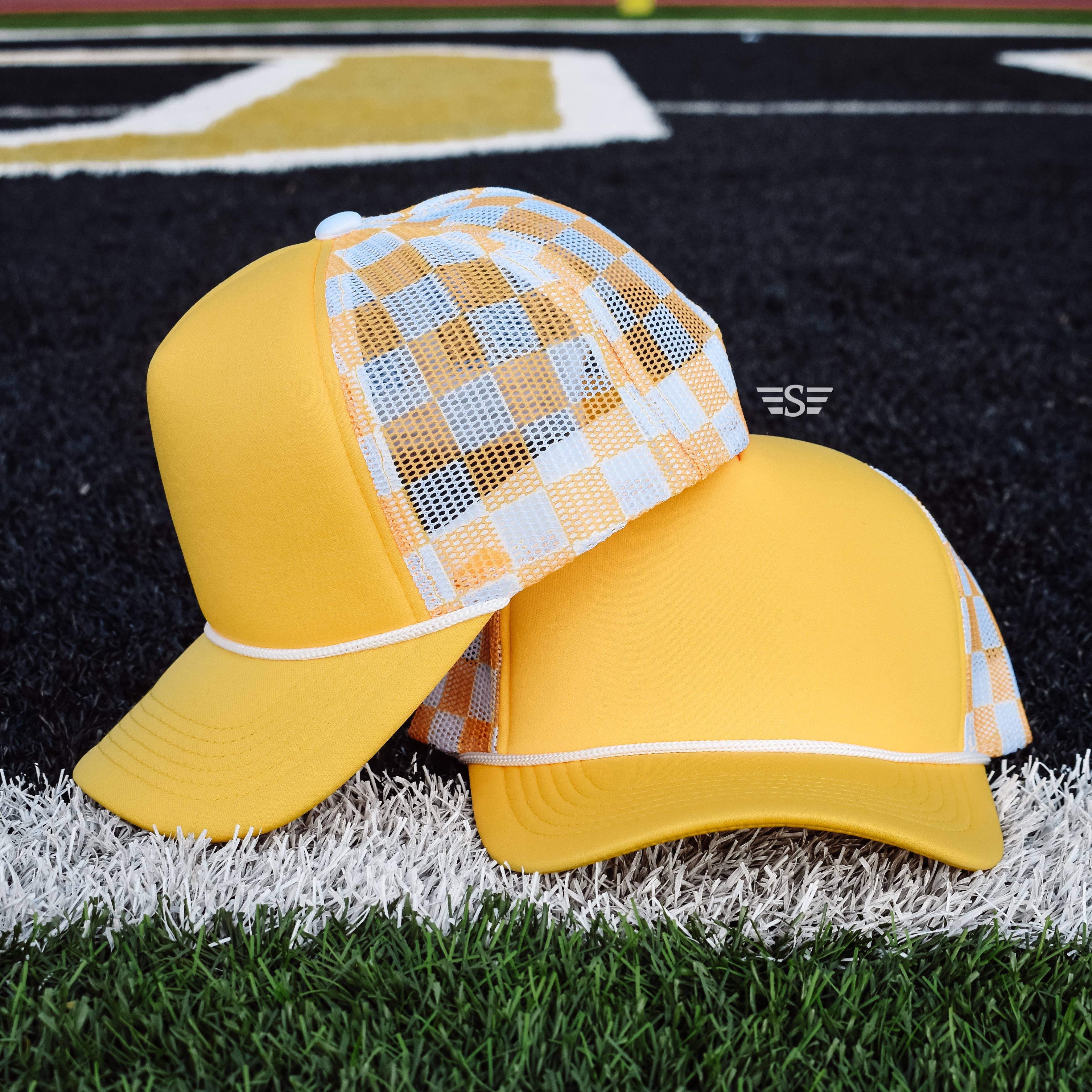 Checkered Mesh Back Foam Trucker Cap - Premium Trucker Cap from Flying S Company - Just $16.99! Shop now at Pat's Monograms