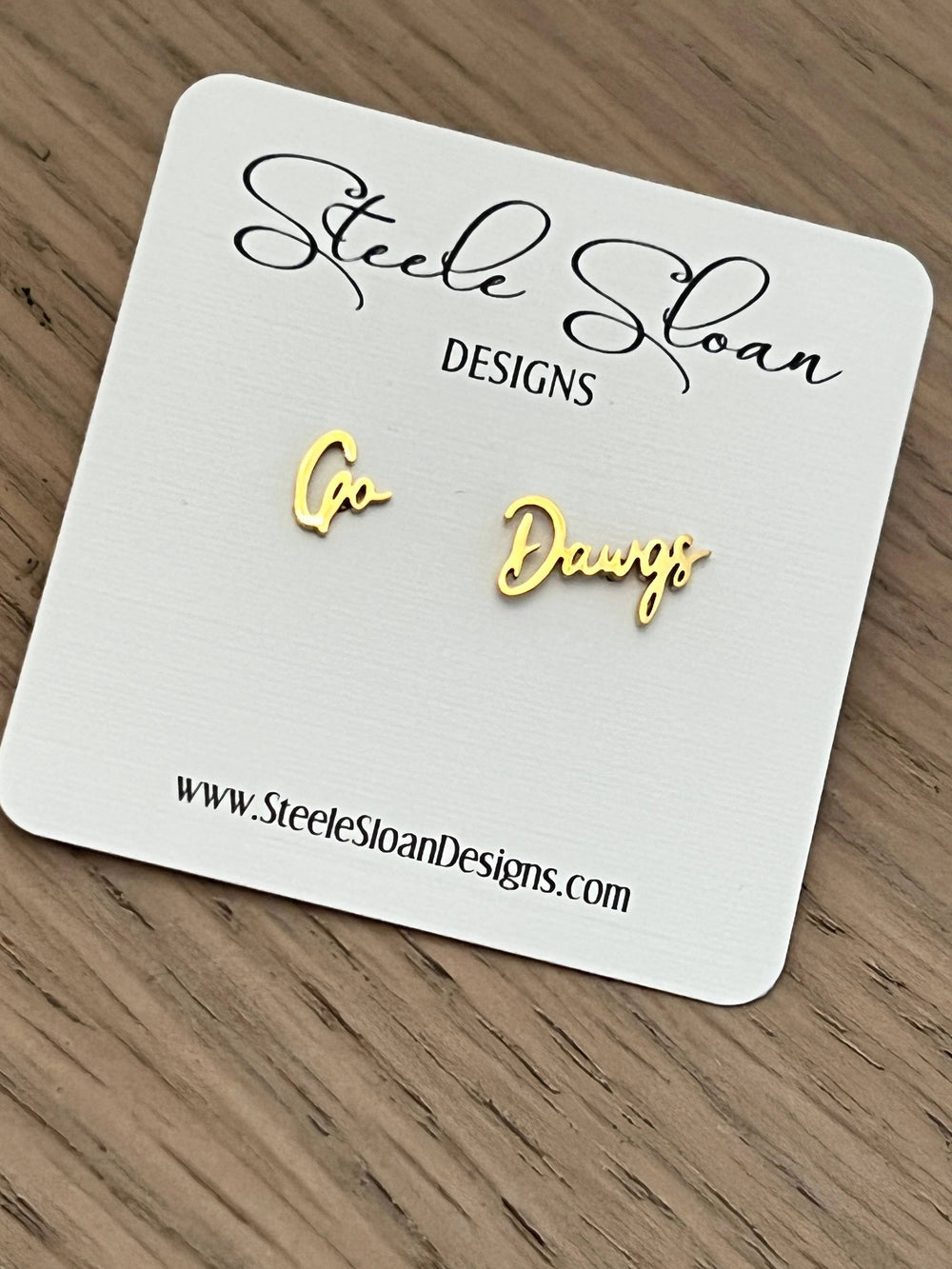 Go Dawgs Cute Game Day Gold Stud Earrings Dawgs Fans - Premium jewelry from Steele Sloan Designs - Just $14.95! Shop now at Pat's Monograms