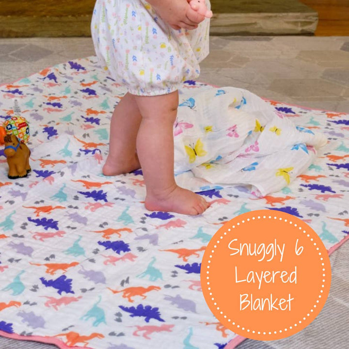 Rawr-Some Girly Baby Toddler Muslin Blanket - Premium Baby Blanket from LollyBanks - Just $29.95! Shop now at Pat's Monograms