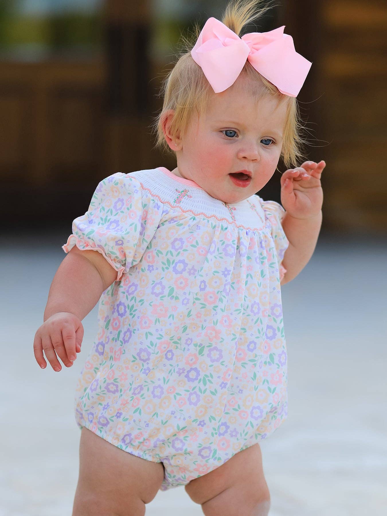 Spring Summer Cross Smocking Embroidery Colorful Romper - Premium Baby & Toddler Outfits from Rylee Faith Designs - Just $24.95! Shop now at Pat's Monograms