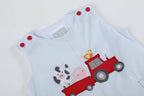 Light Blue Barnyard Pocket Shortalls - Premium Baby & Toddler Outfits from Lil Cactus - Just $35! Shop now at Pat's Monograms