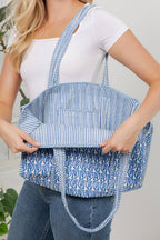 Floral Quilted Cotton Tote Bag - Climbing Vines - Premium Bags and Totes from LA Soul - Just $34.95! Shop now at Pat's Monograms