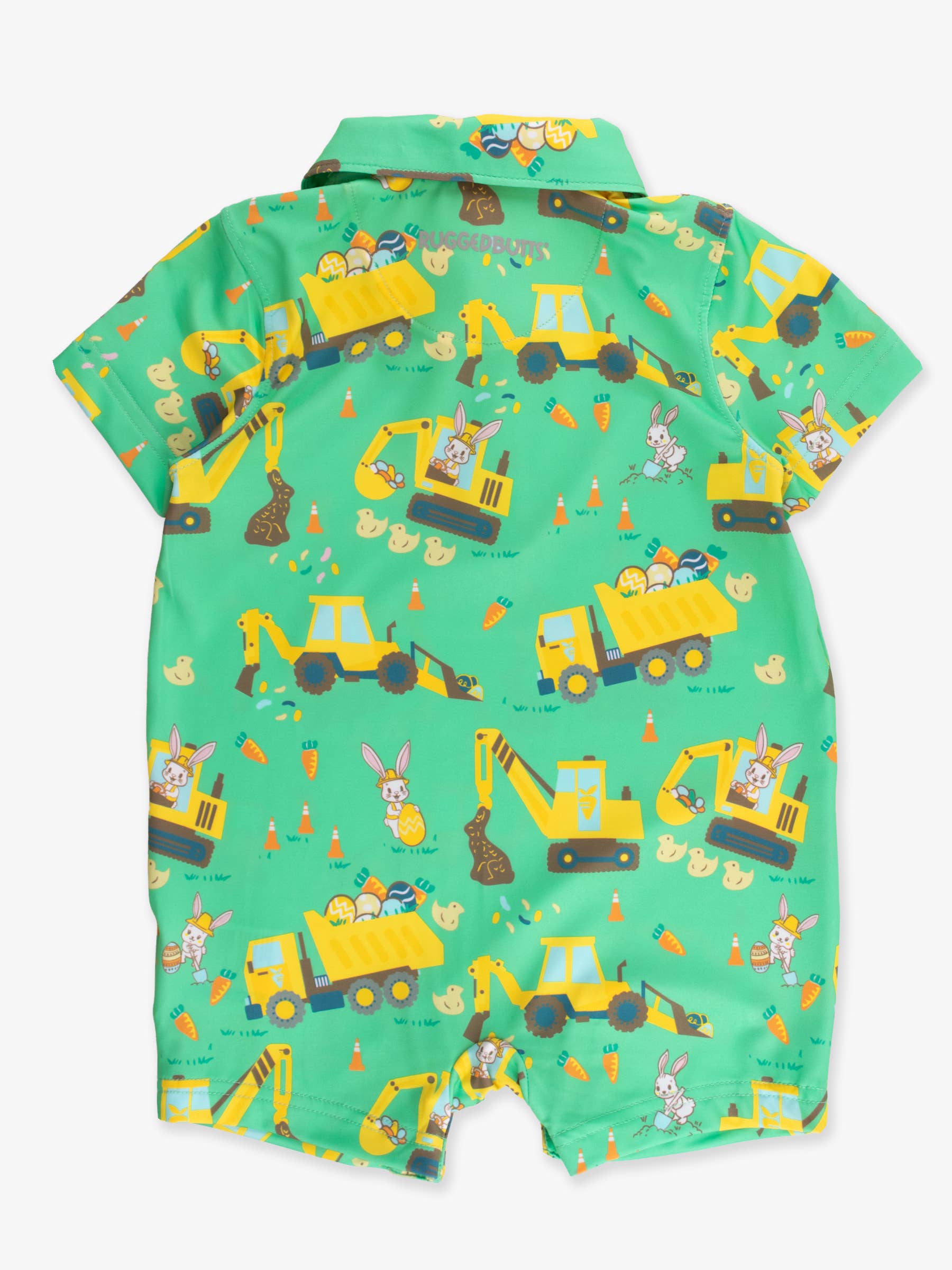 Baby Boys Bunny Builders Performance Polo Romper - Premium Baby & Toddler Outfits from RuffleButts + RuggedButts - Just $42.95! Shop now at Pat's Monograms