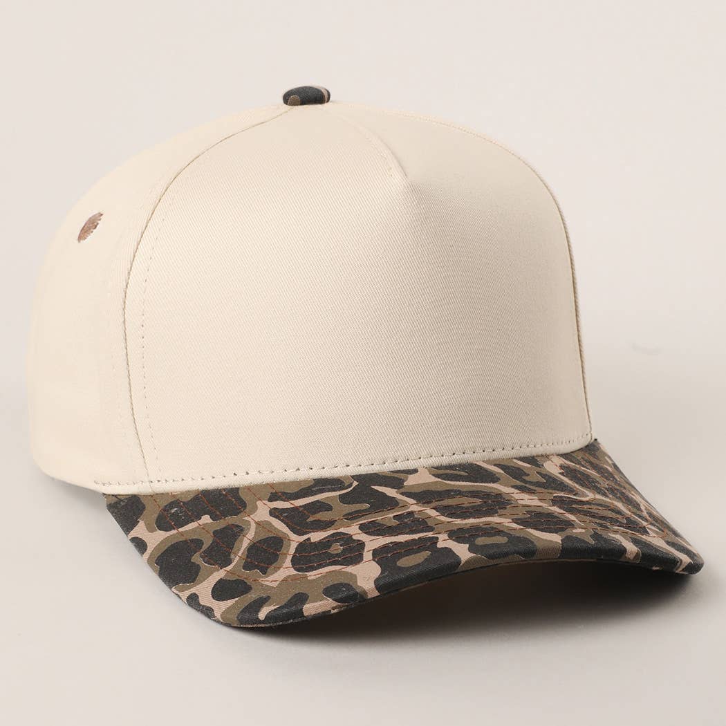 Two Tone Leopard Printed Canvas Trucker Hat - Premium Trucker Cap from Fashion City - Just $15! Shop now at Pat's Monograms