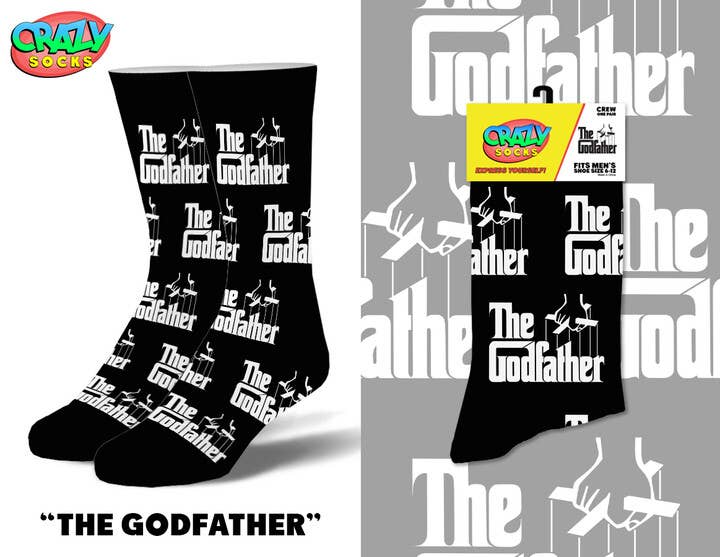 The Godfather Novelty Crew Socks - Premium Socks from Crazy Socks - Just $7! Shop now at Pat's Monograms