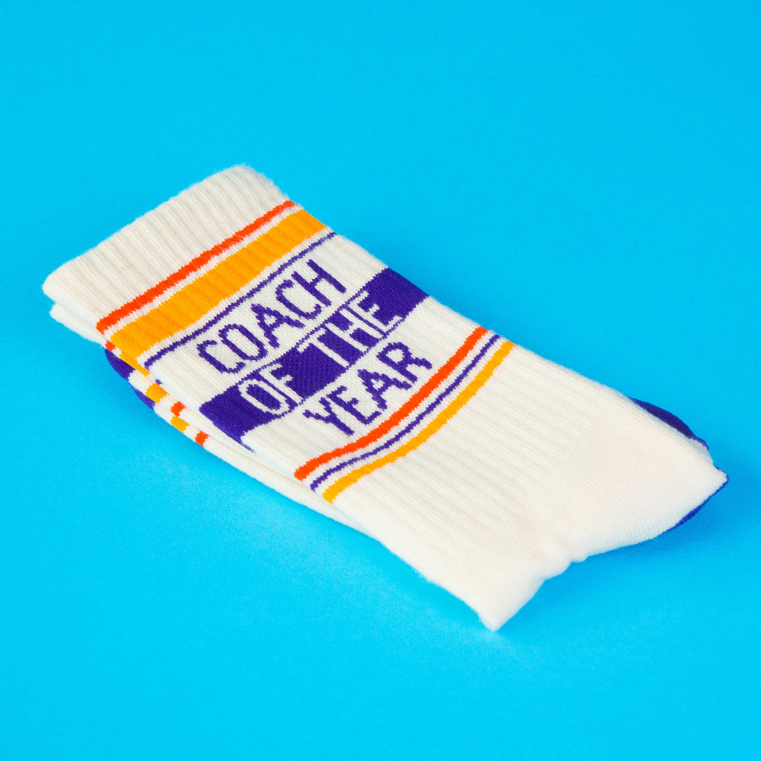 Coach Of The Year Gym Crew Socks - Premium Socks from Gumball Poodle - Just $12.95! Shop now at Pat's Monograms
