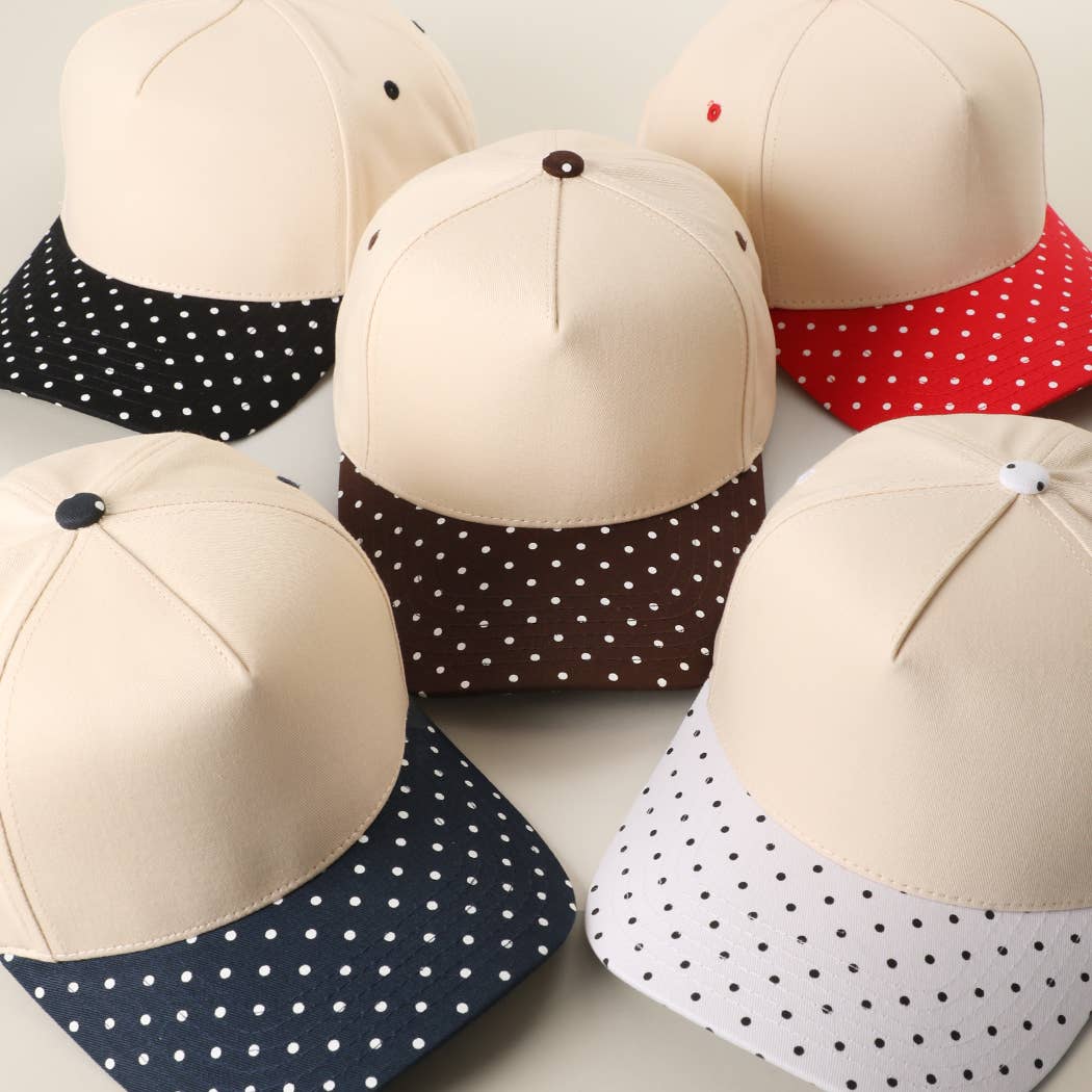 SMALL POLKA DOT Brim Two-Tone Trucker Hat — Fashion City