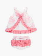 Baby Girls Bubblegum Pink Butterfly Garden Toile Knit Swing Top & Bloomer Set - Premium Baby & Toddler Outfits from RuffleButts + RuggedButts - Just $46.95! Shop now at Pat's Monograms