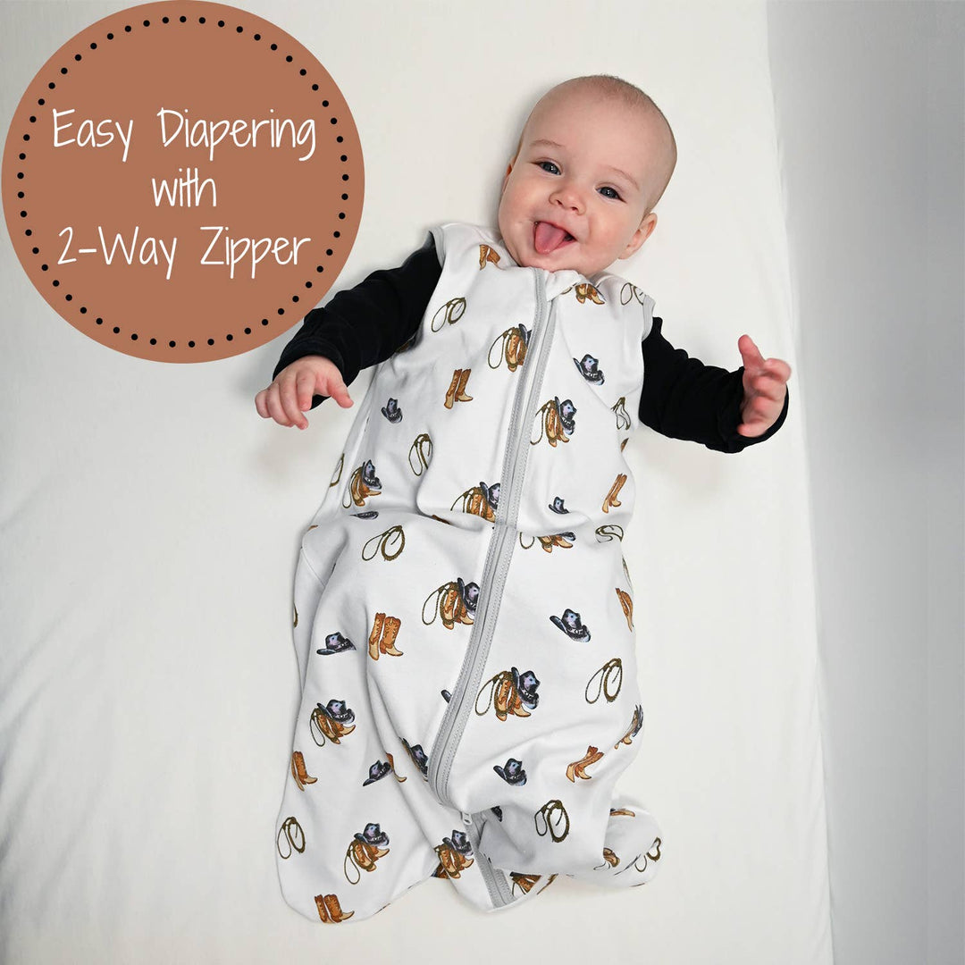 Life Is Better In Boots Baby Sleep Sack, 100% Organic Cotton - Premium Swaddle from LollyBanks - Just $21.95! Shop now at Pat's Monograms