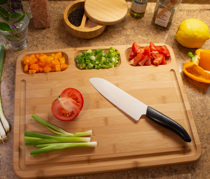 3-Well Kitchen Prep Board - Premium Cutting Boards from Totally Bamboo - Just $32.95! Shop now at Pat's Monograms