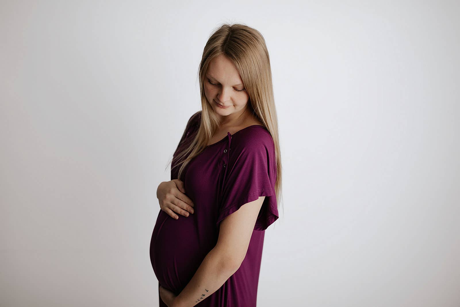 Plum Purple Maternity Labor and Delivery/ Nursing Gown - Premium nursing & Feeding from Three Little Tots - Just $36.95! Shop now at Pat's Monograms